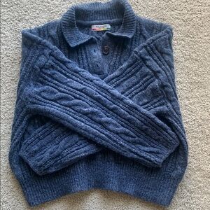 Blue Cable Knit Sweater